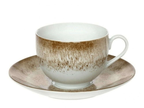 Φλυτζάνι Τσαγιού Με Πιατάκι 25.970.16 250ml Brown Cryspo Trio Πορσελάνη