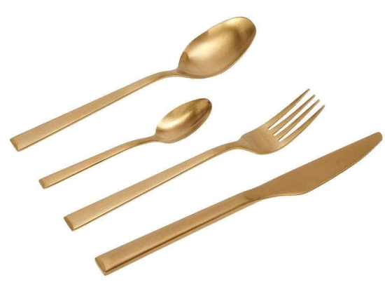 Μαχαιροπίρουνα Durable (Σετ 24Τμχ) 45.562.03 Gold Cryspo Trio 24 τμχ Ανοξείδωτο Ατσάλι