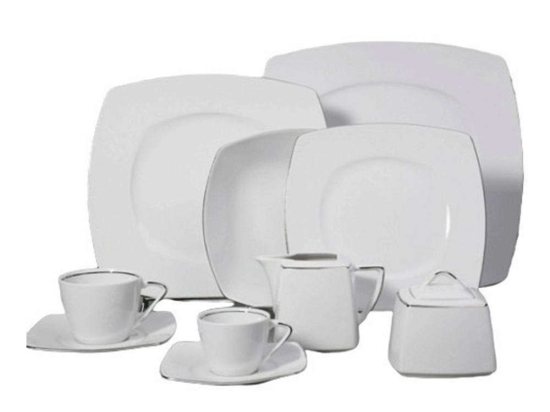 Σερβίτσιο Πιάτα Φαγητού Nagoya (Σετ 20Τμχ) 50.001.40 White-Platinum Cryspo Trio 20 τμχ Πορσελάνη