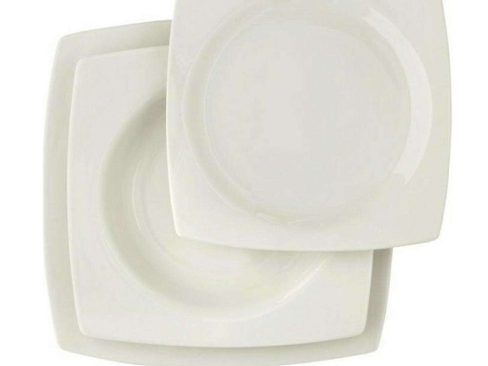Σερβίτσιο Πιάτα Φαγητού Quadro (Σετ 72Τμχ) 55.000.30 White Cryspo Trio 72 τμχ Πορσελάνη