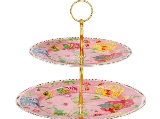 Ορντεβιέρα 2 Θέσεων Floral Pink 14.221.73 27cm Pink-Multi Cryspo Trio Πορσελάνη