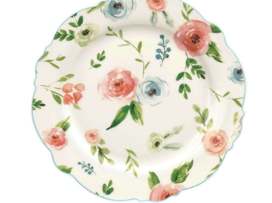 Πιάτο Γλυκού Primavera 28.098.03 Φ21cm Blue-Multi Cryspo Trio Πορσελάνη