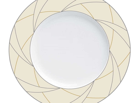 Πιάτο Ρηχό Global 42.265.01 Φ27cm Beige-Multi Cryspo Trio Πορσελάνη