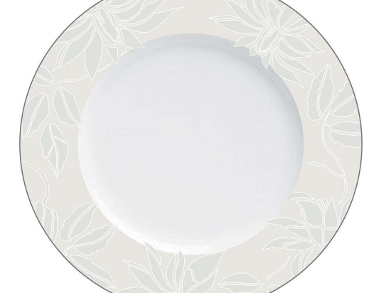 Πιάτο Ρηχό Leaves 42.264.01 Φ27cm Beige-Multi Cryspo Trio Πορσελάνη