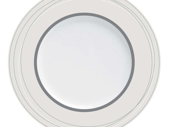Πιάτο Ρηχό Platinum 24.261.01 Φ27cm White-Platinum Cryspo Trio Πορσελάνη