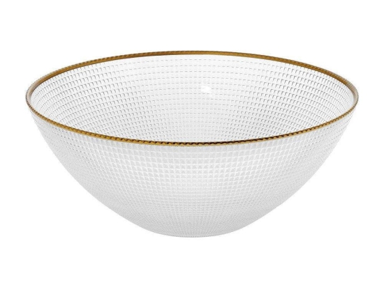 Σαλατιέρα Perge 80.087.07 Φ28cm Clear-Gold Cryspo Trio Large Γυαλί