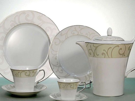 Σετ Τσαγιού Loren (9Τμχ) 24.268.31 Beige-Multi Cryspo Trio Πορσελάνη