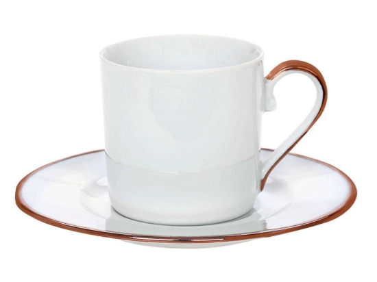 Φλυτζάνι Καφέ Elegance 24.001.17 R 120ml White-Rose Gold Cryspo Trio Πορσελάνη