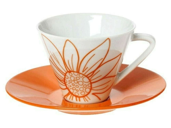 Φλυτζάνι Καφέ Oranie 25.392.17 Orange-White Cryspo Trio Πορσελάνη
