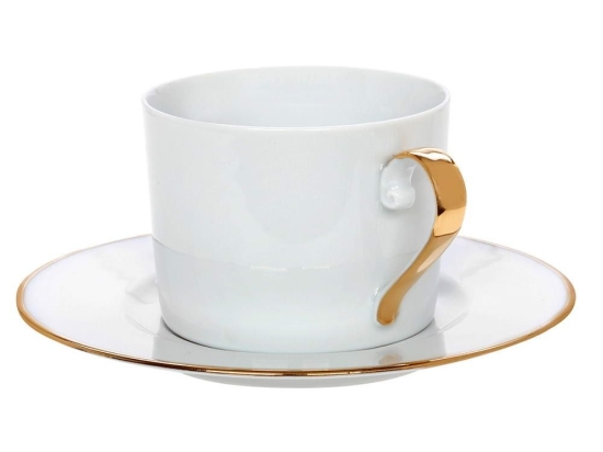 Φλυτζάνι Τσαγιού Elegance 24.001.16 G 250ml White-Gold Cryspo Trio Πορσελάνη