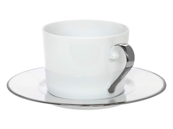 Φλυτζάνι Τσαγιού Elegance 24.001.16 P 250ml White-Platinum Cryspo Trio Πορσελάνη