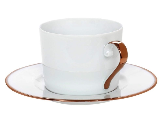 Φλυτζάνι Τσαγιού Elegance 24.001.16 R 250ml White-Rose Gold Cryspo Trio Πορσελάνη