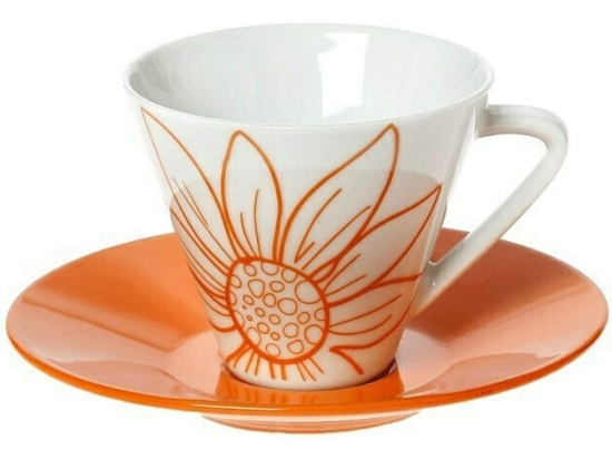 Φλυτζάνι Τσαγιού Oranie 25.392.16 Orange-White Cryspo Trio Πορσελάνη