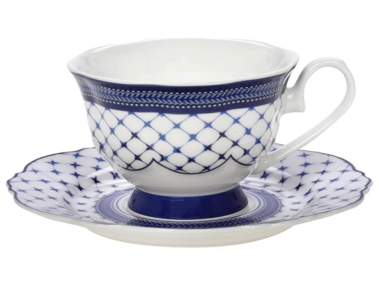 Φλυτζάνι Τσαγιού Με Πιατάκι Blue Lagoon 28.920.16 200ml Cryspo Trio Πορσελάνη
