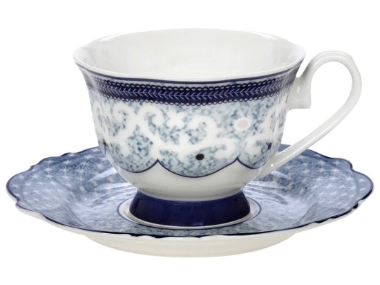 Φλυτζάνι Τσαγιού Με Πιατάκι Blue Lagoon 28.921.16 200ml Cryspo Trio Πορσελάνη