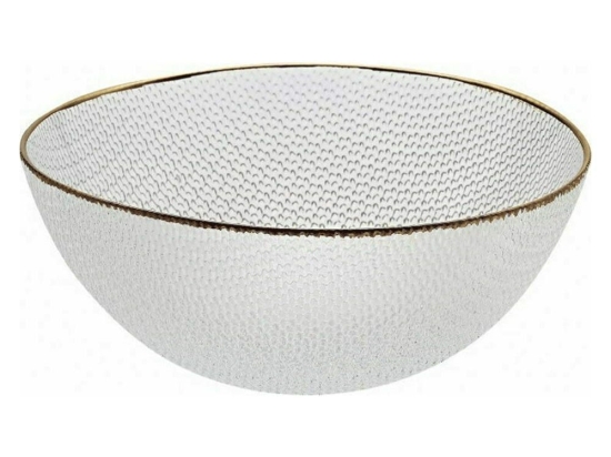 Φρουτιέρα Tuana 80.184.07 Φ24cm Clear-Gold Cryspo Trio Γυαλί