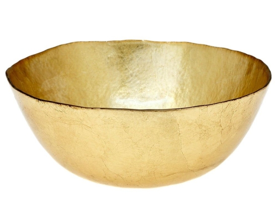 Μπωλ Σερβιρίσματος Kronos Oro 80.510.12 Φ22cm Gold Cryspo Trio Γυαλί