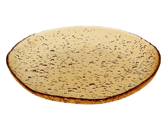 Πιάτο Γλυκού Στρογγυλό Lovizna 80.490.03 Φ22cm Amber Cryspo Trio Γυαλί