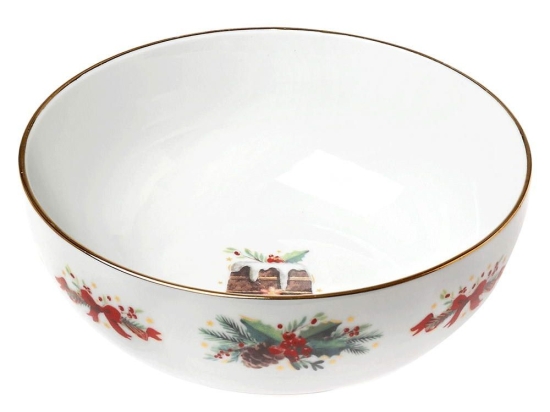 Μπωλ Σερβιρίσματος Christmas Magic 18x7cm Multi Cryspo Trio