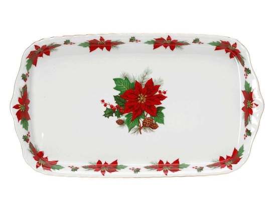 Πιατέλα Σερβιρίσματος Με Λαβές Poinsettia 06.241.61 43cm Multi Cryspo Trio