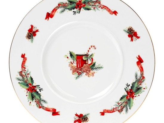Πιατέλα Σερβιρίσματος Στρογγυλή Christmas Magic Φ32cm Multi Cryspo Trio