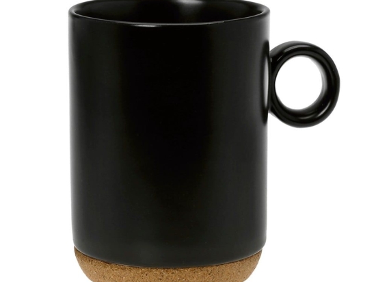 Κούπα 2035 10.035.25 300ml Black-Natural Cryspo Trio Πορσελάνη,Φελλός