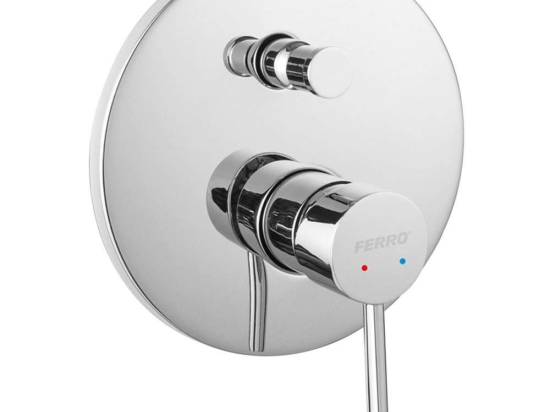 Μίκτης Μπαταρίας Ντους 2 Εξόδων Fiesta BFI7P Chrome Ferro Ορείχαλκος