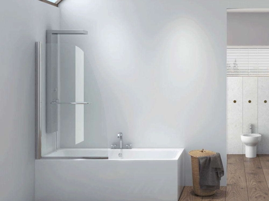 Πάνελ Μπανιέρας Με Ανοιγόμενη Πόρτα M9 85x140cm Clear-Chrome Karag 85 x140cm Αλουμίνιο