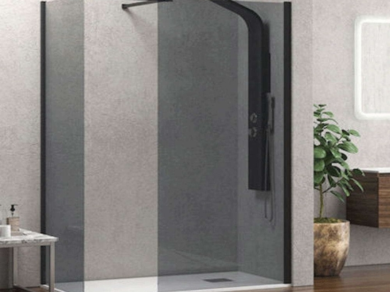 Πάνελ Ντουζιέρας Σταθερό Walkin 1 WAL1NF150 Fume-Black Karag 160X200 Αλουμίνιο