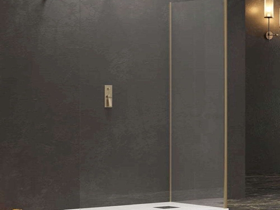 Πάνελ Ντουζιέρας Σταθερό Walkin 4 WAL4O12080 Clear-Gold Karag 120X80cm Αλουμίνιο