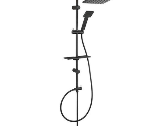 Στήλη Ντους Mε Tηλέφωνο Squerto NP24-BL 98,5cm Black Ferro Ατσάλι,Abs
