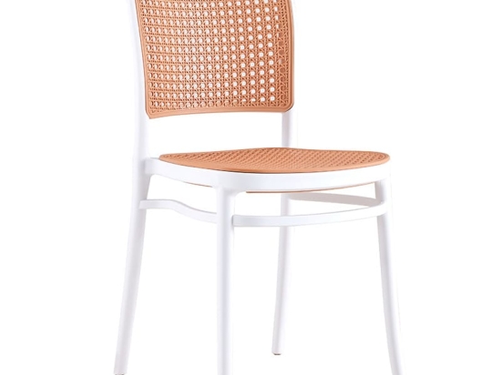 Καρέκλα Juniper pakoworld με UV protection PP μπεζ-λευκό 51x40.5x86.5εκ.