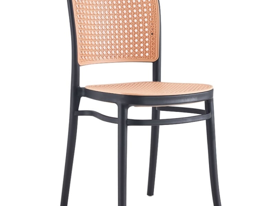 Καρέκλα Juniper pakoworld με UV protection PP μαύρο-μπεζ 51x40.5x86.5εκ.