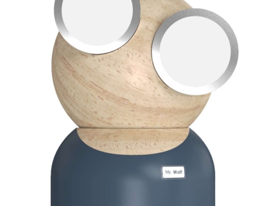 Φωτιστικό Επιτραπέζιο GoggleLamp Mr Watt DH0184GY/MRWATT Grey Allocacoc Ξύλο,Αλουμίνιο