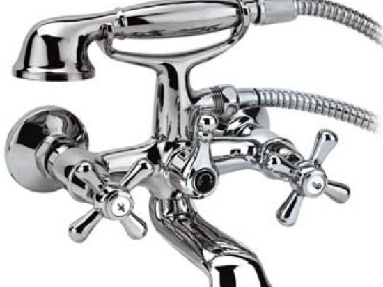 Μπαταρία Μπάνιου Leda Retro 23-0700 Πλήρης Chrome Gloria Μέταλλο