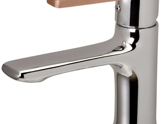 Μπαταρία Νιπτήρος Valentina 13-4056 Πλήρης Rose-Gold Πόμολο Chrome Gloria Μέταλλο