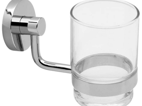 Ποτηροθήκη Romina 13-1258 Chrome Gloria Ορείχαλκος,Γυαλί