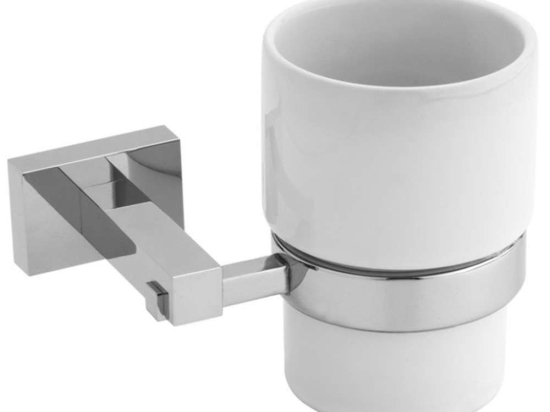 Ποτηροθήκη Siluetta 43-0258 Chrome-White Gloria Πορσελάνη,Μέταλλο