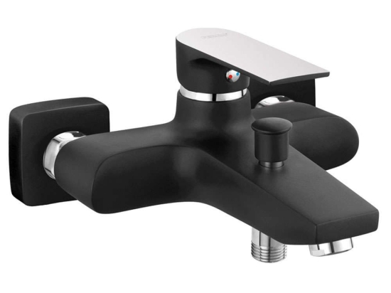 Μπαταρία Μπάνιου Algeo Square BAQ1BLC Black-Chrome Ferro Μέταλλο