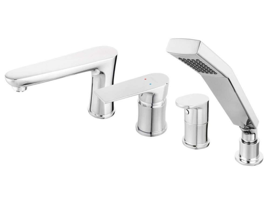 Μπαταρία Μπάνιου Επικαθήμενη Algeo Square BAQ11A Chrome Ferro Μέταλλο