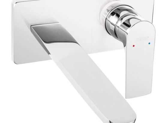 Μπαταρία Νιπτήρος Εντοιχισμού Algeo Square BAQ3PA22 Chrome Ferro Μέταλλο