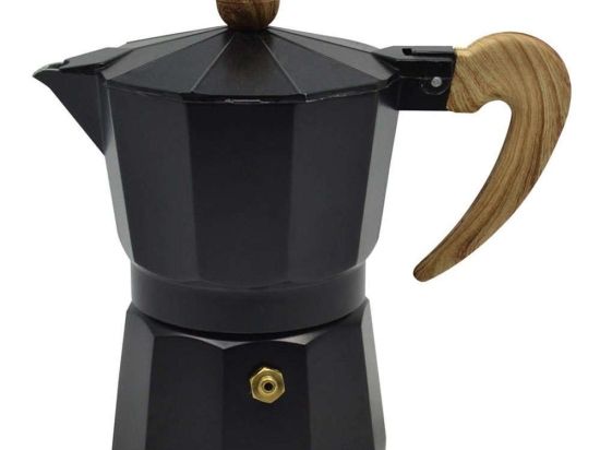 Καφετιέρα Espresso Με Ξύλινο Χέρι 807635 300ml Black Ankor Ανοξείδωτο Ατσάλι