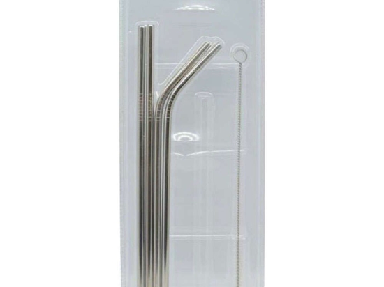 Καλαμάκια Μεταλλικά (Σετ 5Τμχ) 797974 Inox Ankor Ανοξείδωτο Ατσάλι