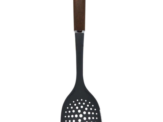 Κουτάλα Τρυπητή  Με Ξύλινη Λαβή 809677 38x9,3cm Black Ankor Πλαστικό
