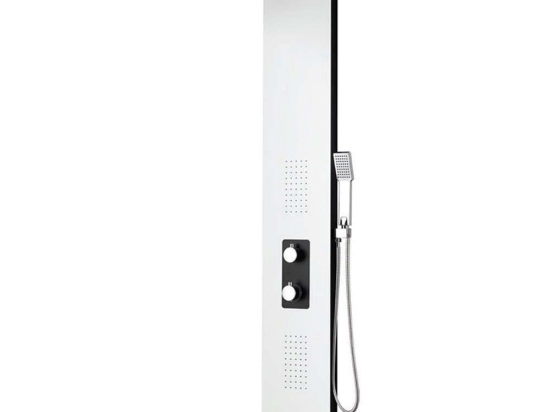 Στήλη Υδρομασάζ Bianco Nero A7117 148x24,5cm White-Black Praxis Αλουμίνιο