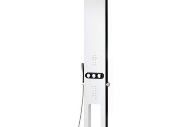 Στήλη Υδρομασάζ Bianco Nero Touch A7118 148x24,5cm White-Black Praxis Αλουμίνιο