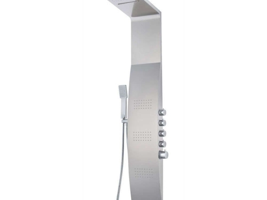 Στήλη Υδρομασάζ Θερμοστατική Leonora S9786 52x23x150cm Inox Praxis Αλουμίνιο