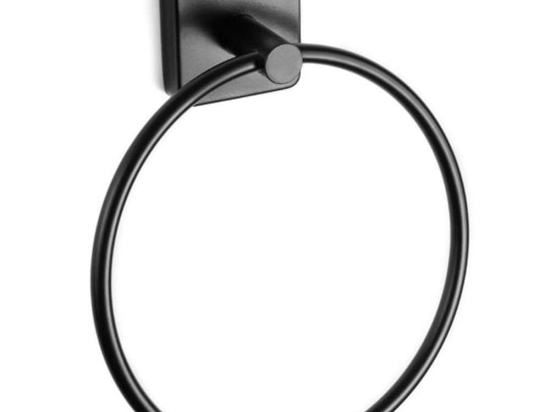 Κρεμάστρα Πετσέτας Κρίκος Quattro 4220 55 17x5,2x19cm Black Karag Ανοξείδωτο Ατσάλι