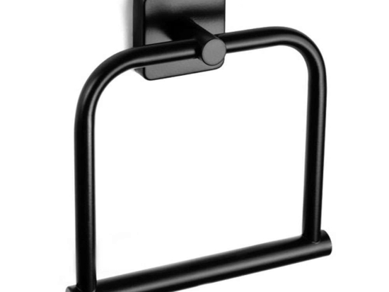 Κρεμάστρα Πετσέτας Κρίκος Quattro 4224 55 18x5,2x19cm Black Karag Ανοξείδωτο Ατσάλι