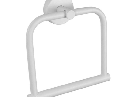 Κρεμάστρα Πετσέτας Κρίκος Uno 1224 66 White Karag Ανοξείδωτο Ατσάλι